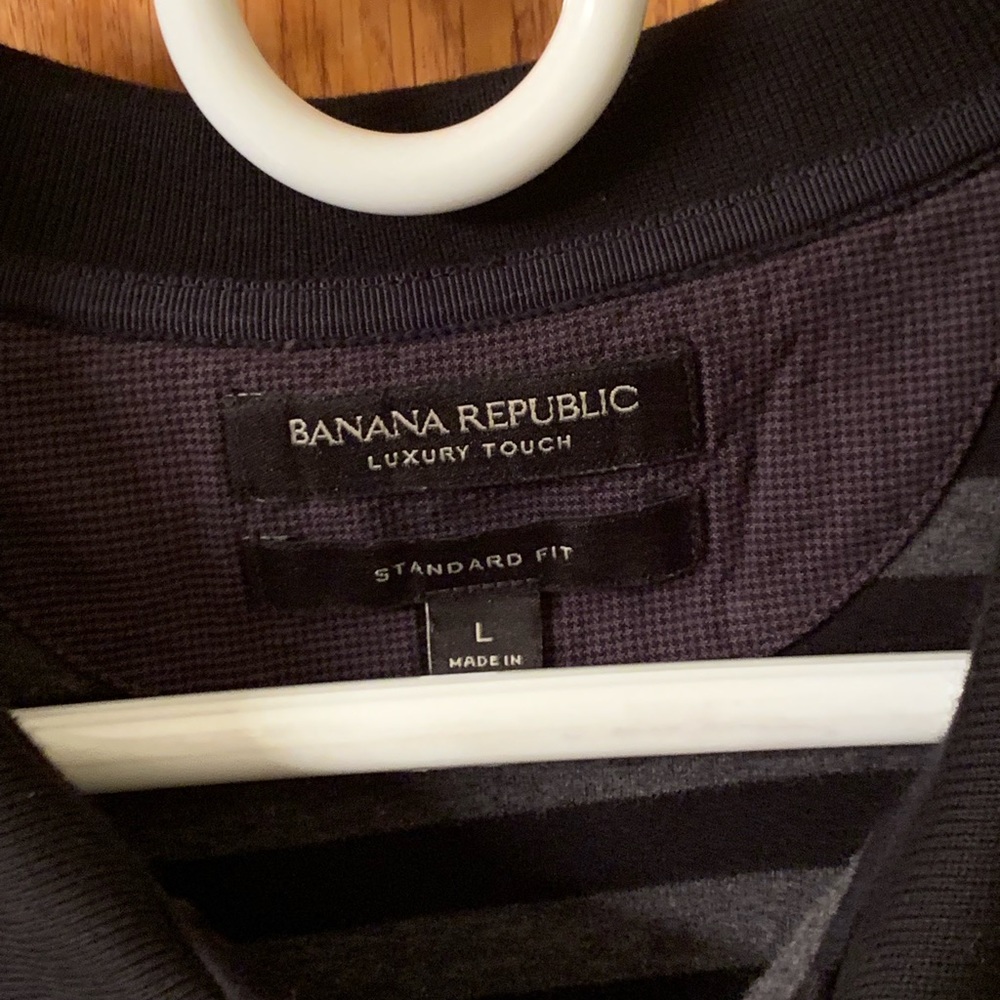 Banana Republic Striped Black Shirt